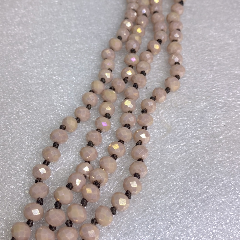 Pink/cream beaded necklace